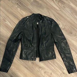 Black faux leather jacket